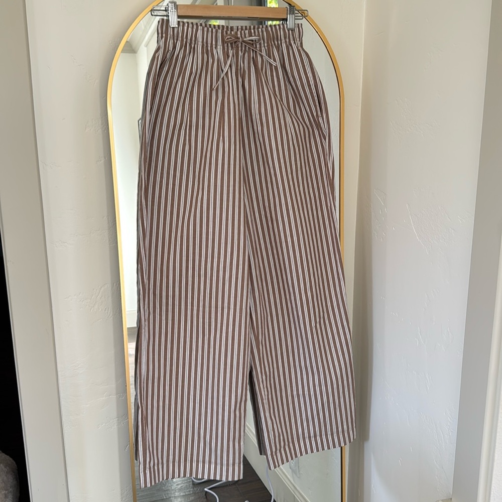 Topshop poplin pull on wide leg pants